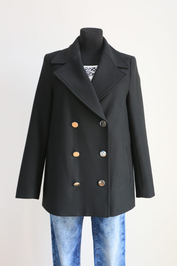 Krátky dvojradový kabát H&M